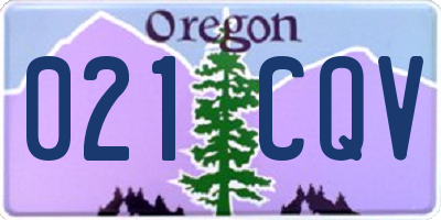 OR license plate 021CQV
