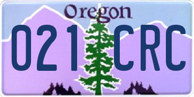 OR license plate 021CRC