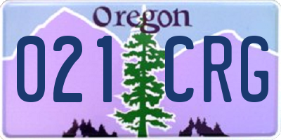 OR license plate 021CRG