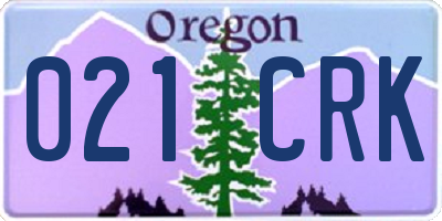 OR license plate 021CRK
