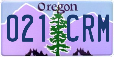 OR license plate 021CRM
