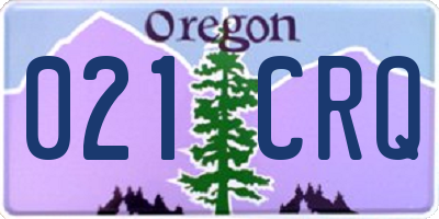 OR license plate 021CRQ
