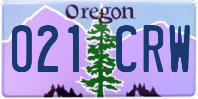 OR license plate 021CRW
