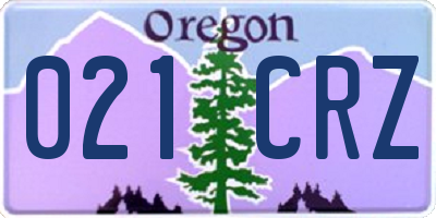 OR license plate 021CRZ