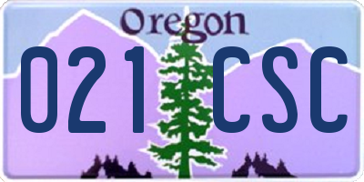 OR license plate 021CSC