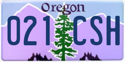 OR license plate 021CSH