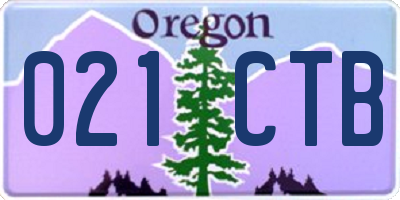 OR license plate 021CTB