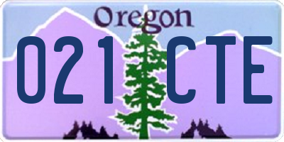 OR license plate 021CTE