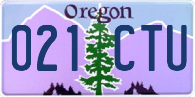 OR license plate 021CTU
