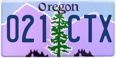 OR license plate 021CTX