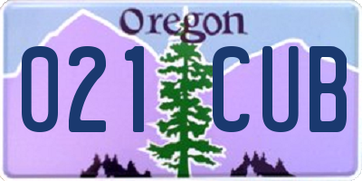 OR license plate 021CUB