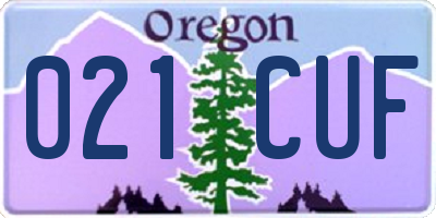 OR license plate 021CUF