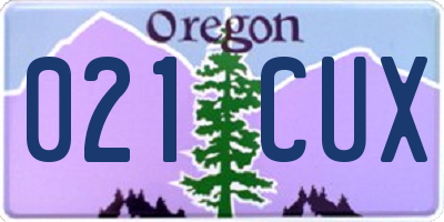 OR license plate 021CUX