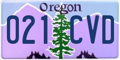 OR license plate 021CVD