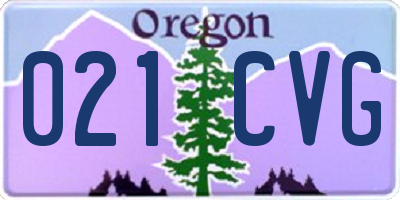 OR license plate 021CVG