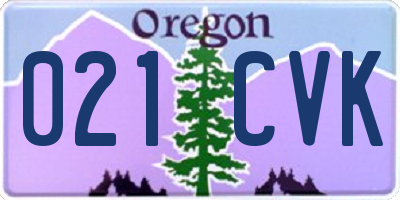 OR license plate 021CVK