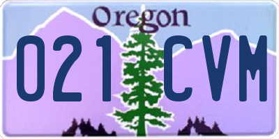 OR license plate 021CVM