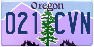 OR license plate 021CVN