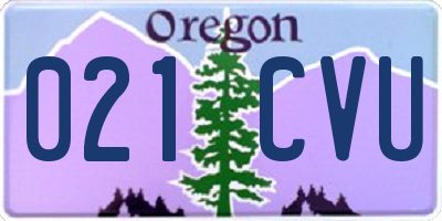 OR license plate 021CVU