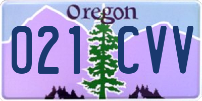 OR license plate 021CVV
