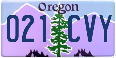 OR license plate 021CVY