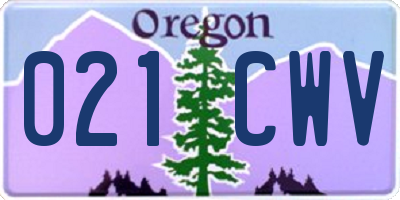 OR license plate 021CWV