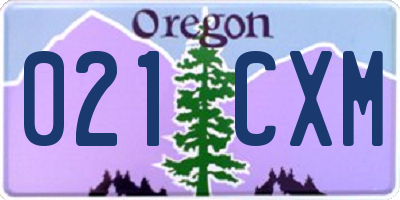 OR license plate 021CXM