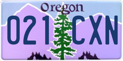 OR license plate 021CXN
