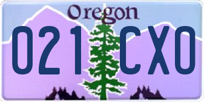 OR license plate 021CXO