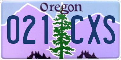 OR license plate 021CXS