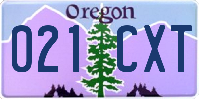 OR license plate 021CXT