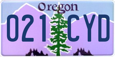 OR license plate 021CYD