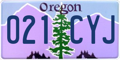 OR license plate 021CYJ