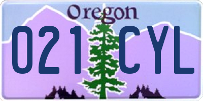 OR license plate 021CYL