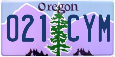 OR license plate 021CYM