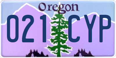 OR license plate 021CYP