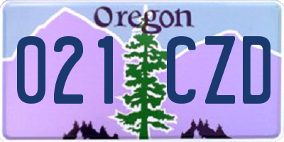OR license plate 021CZD