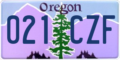 OR license plate 021CZF