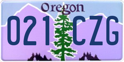 OR license plate 021CZG
