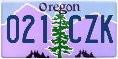OR license plate 021CZK