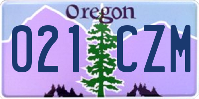 OR license plate 021CZM