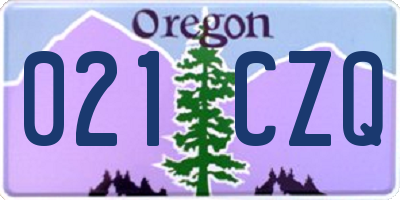 OR license plate 021CZQ