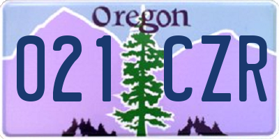OR license plate 021CZR