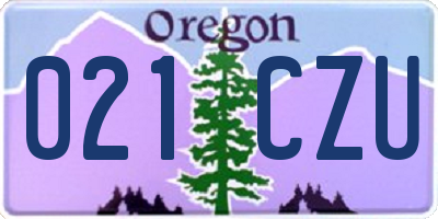 OR license plate 021CZU