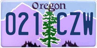 OR license plate 021CZW