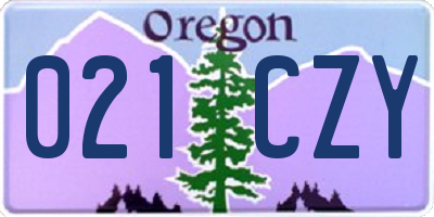 OR license plate 021CZY