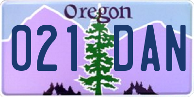 OR license plate 021DAN