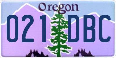 OR license plate 021DBC