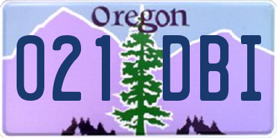 OR license plate 021DBI