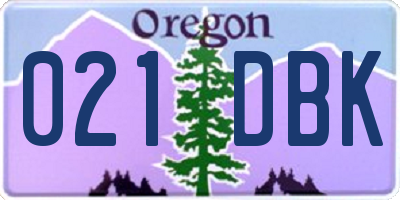 OR license plate 021DBK